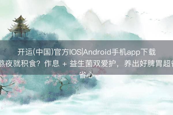 开运(中国)官方IOS|Android手机app下载 娃熬夜就积食？作息 + 益生菌双爱护，养出好脾胃超省心
