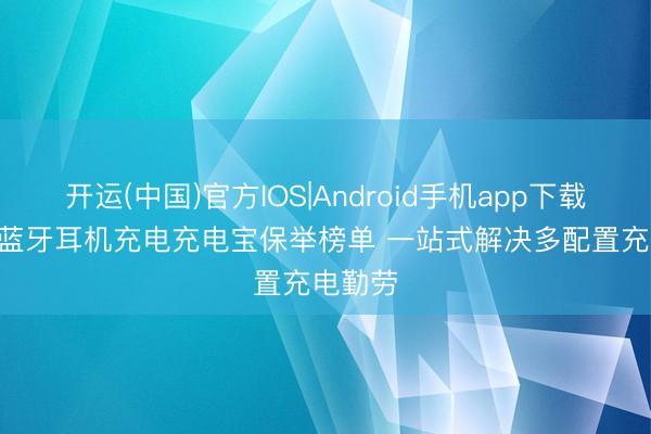 开运(中国)官方IOS|Android手机app下载 2026蓝牙耳机充电充电宝保举榜单 一站式解决多配置充电勤劳