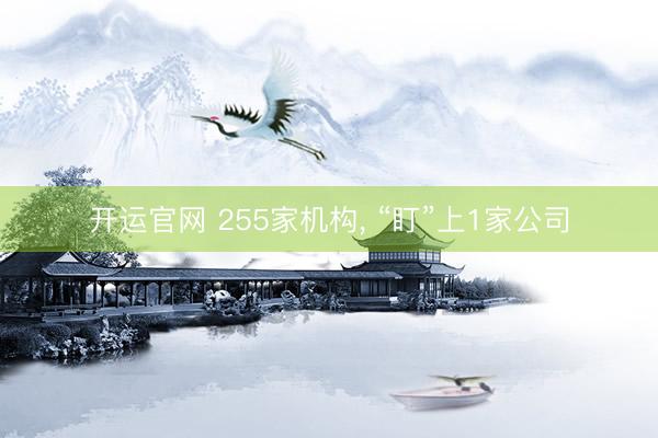 开运官网 255家机构， “盯”上1家公司