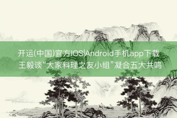 开运(中国)官方IOS|Android手机app下载 王毅谈“大家料理之友小组”凝合五大共鸣